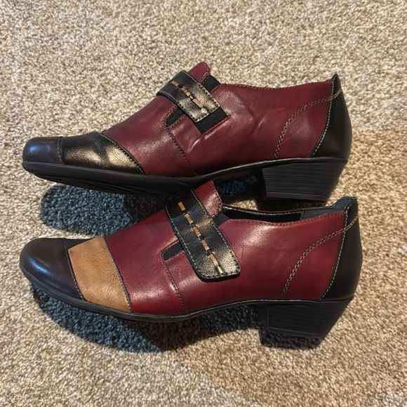 Remonte Leather Ankle Booties size EU 40 US 9.5 Artsy Slip-On Colorblock Casual - Picture 5 of 14